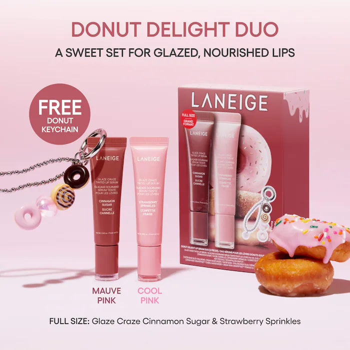 LANEIGE 
Glaze Craze Donut Delight Hydrating Tinted Lip Serum Duo